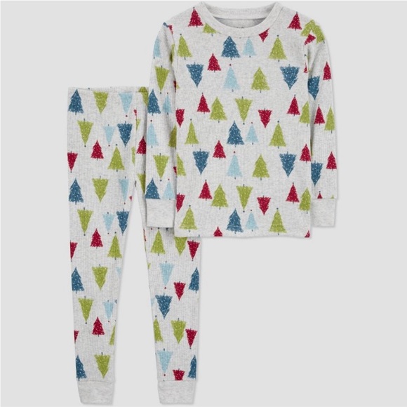 Carter’s Christmas Trees Baby Pajamas Size 12 Months NEW - Picture 1 of 7